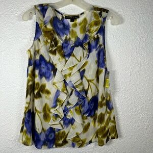 Preston & York Women’s Sleeveless Floral Ruffle Blouse, Size S